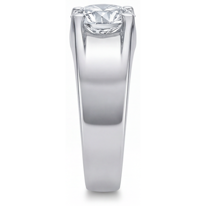 Round Brilliant Brilliant Diamond ring in 14K White Gold – profile view
