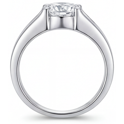 Real Brilliant Diamond Gentleman's Ring 2.50 ct 14K White Gold – top view