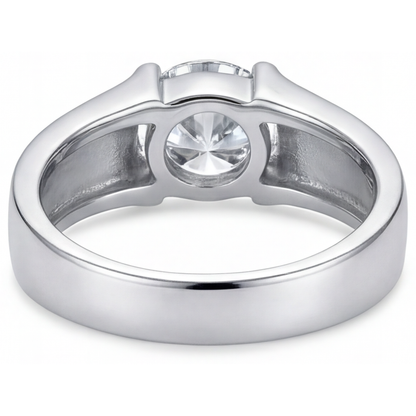 Real Brilliant Diamond Gentleman's Ring – back view
