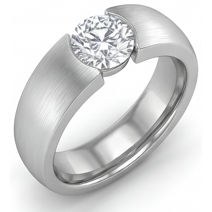 Round Brilliant Brilliant Diamond ring in 14K White Gold – front view