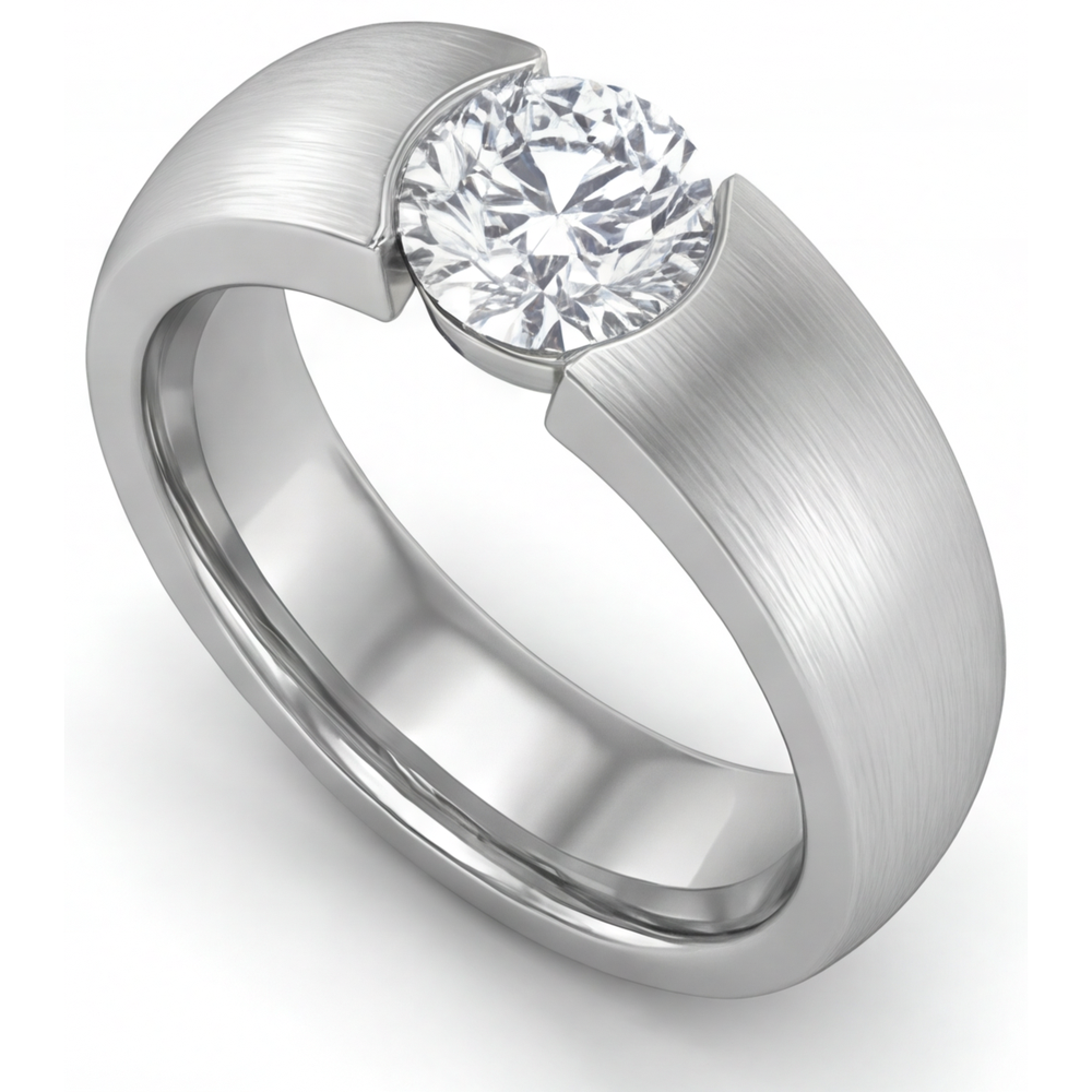 Brilliant Diamond Mens Ring 1.50-ct 14K White Gold – side view