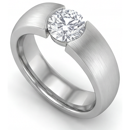 Brilliant Diamond Mens Ring 1.50-ct 14K White Gold – side view