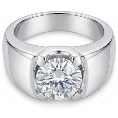 Natural Brilliant Diamond Mens Ring – side view