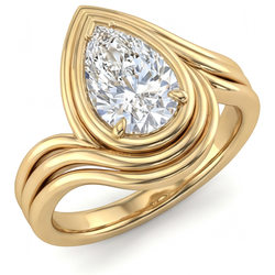 Real Pear Shape Brilliant Diamond Single Stone Ring – 2.50 ct in