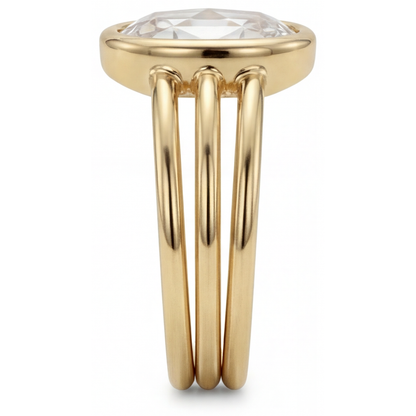 Single Stone Ring 14K Yellow Gold with Brilliant Diamond – angle view