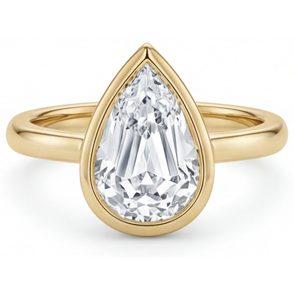 Solitaire Engagement Ring 14 Karat Yellow Gold with Brilliant Diamond – main view