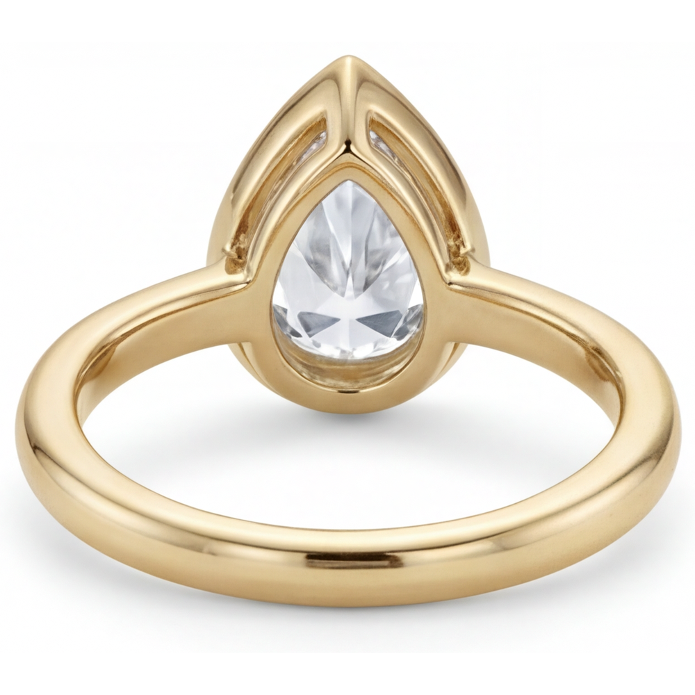 Real Brilliant Diamond Solitaire Engagement Ring – angle view