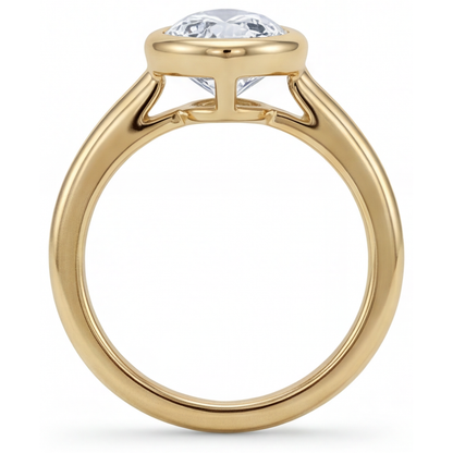Solitaire Engagement Ring 14K Yellow Gold with Brilliant Diamond – angle view