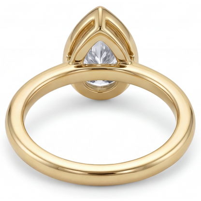 Authentic Brilliant Diamond Solitaire Engagement Ring 1.50 ct 14K Yellow Gold – profile view