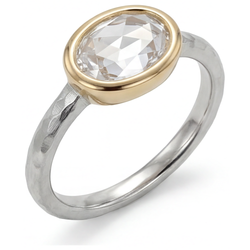 Rose Cut Brilliant Diamond Solitaire Engagement Ring 1.50 ct