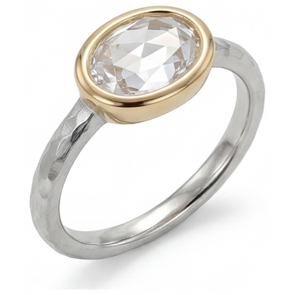Real Brilliant Diamond Solitaire Engagement Ring – side view