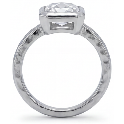 Solitaire Engagement Ring 14K White Gold with Brilliant Diamond – angle view
