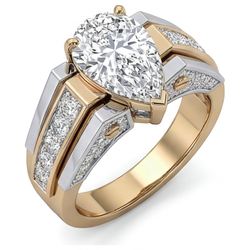 Custom Solitaire with Side Stones – Brilliant Diamond 2 ct