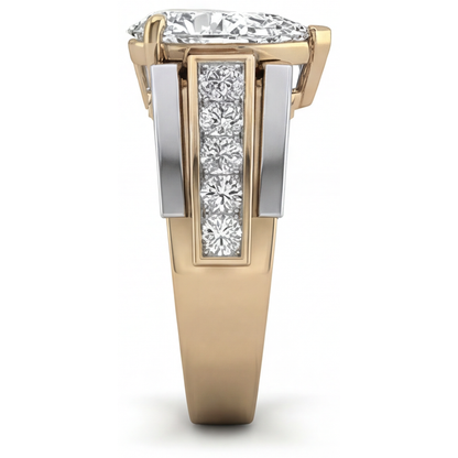 Custom Brilliant Diamond Solitaire with Side Stones 2 ct – detail view