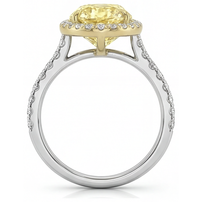 Earth-Mined Canary Yellow Diamond Fine Jewelry 2.50 ct Two-Tone 14K Gold – profile view