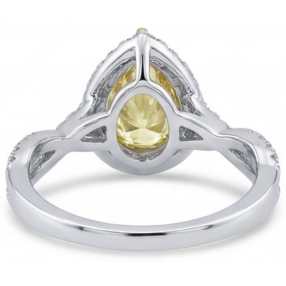 Luxurious Canary Yellow Diamond Halo Engagement Ring 1.50 ct – top view