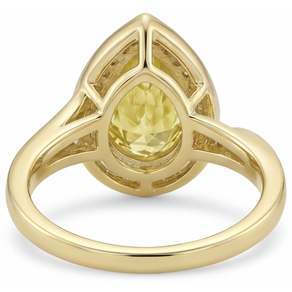 Canary Yellow Diamond Halo Engagement Ring 2-ct 14K Yellow Gold – profile view