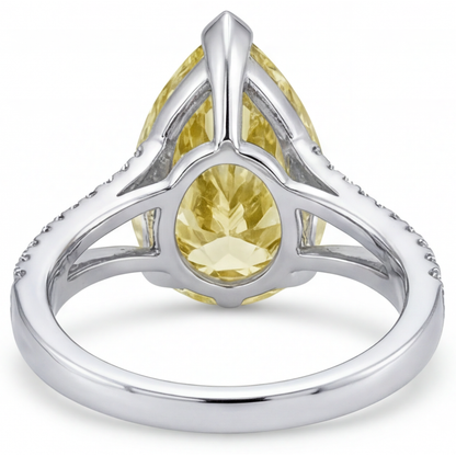 Ring 14K White Gold with Canary Yellow Diamond – profile view