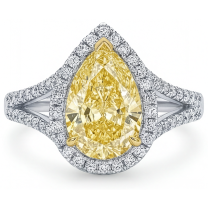 Statement Ring Two-Tone 14K Gold with Canary Yellow Diamond – main view
