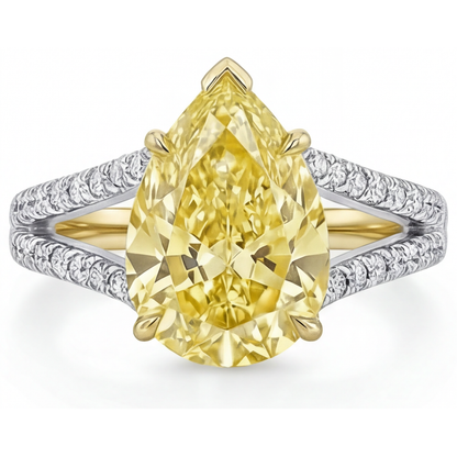High-End Canary Yellow Diamond Statement Ring 1.75 ct – front view