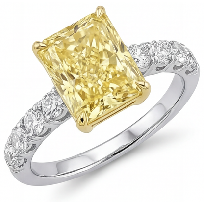 Canary Yellow Diamond Statement Ring 2.5-ct 14K Two Tone Gold – main view