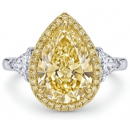 Earth-Mined Canary Yellow Diamond Statement Ring – front view