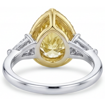 Canary Yellow Diamond Statement Ring 4.75-ct Two-Tone 14K Gold – side view
