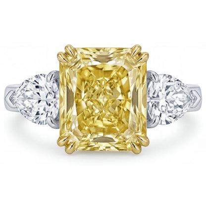 Canary Yellow Diamond Trilogy Ring 2-ct 14K Two Tone Gold – main view
