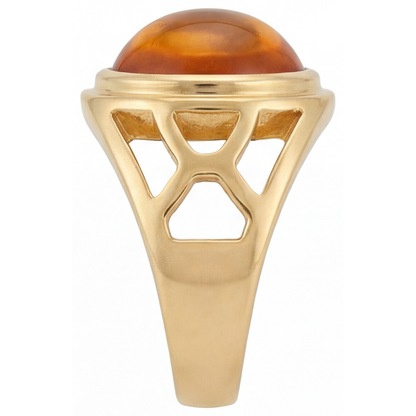 Sparkling Citrine Colored Stone Ring 5 ct – angle view