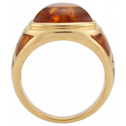 Real Citrine Fine Jewelry 8.5 ct 14K Yellow Gold – profile view
