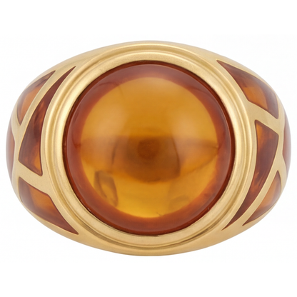 Genuine Citrine Precious Stone Ring – main view
