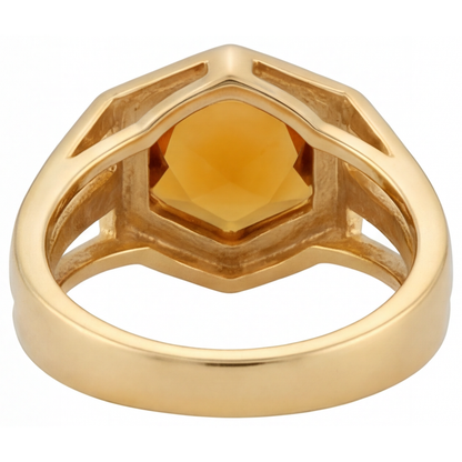 Precious Stone Ring 14K Yellow Gold with Citrine – profile view