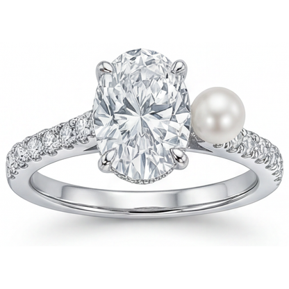Exquisite Solitaire Ring with Accents 3 ct – main view