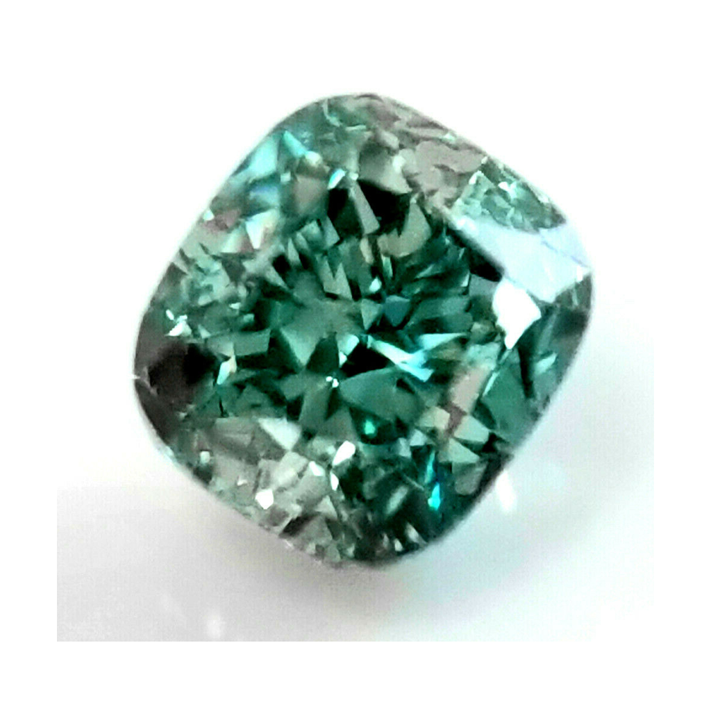 1.5 Carat Natural Cushion Cut Green Enhanced Loose Diamond