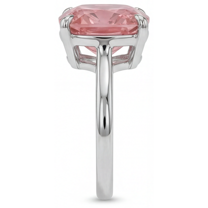 Cushion Padparadscha Solitaire Ring Natural 14K White Gold