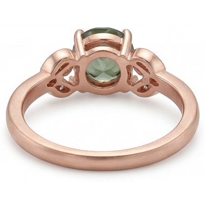 Gemstone Ring 14K Rose Gold with Dendritic Agate – top view