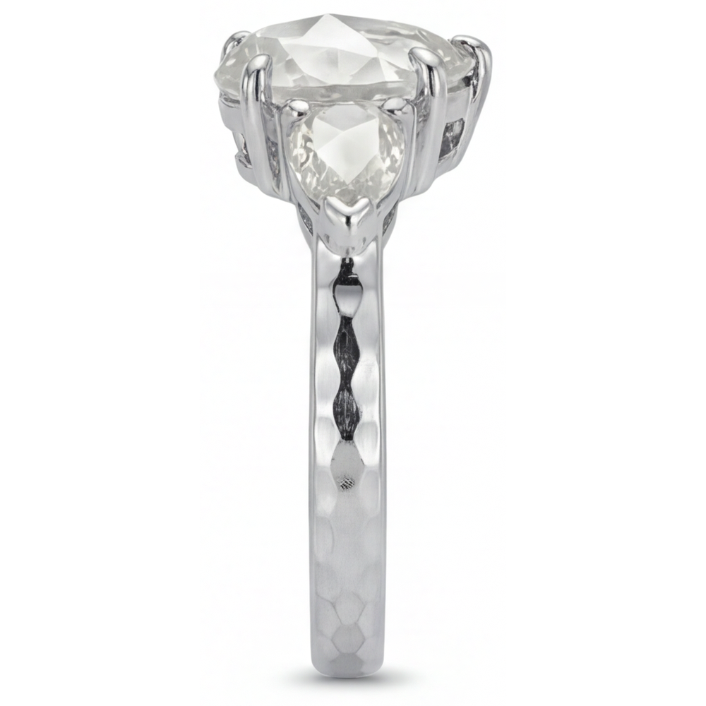 Pear Cut Diamond ring in 14K White Gold – angle view