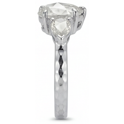 Pear Cut Diamond ring in 14K White Gold – angle view