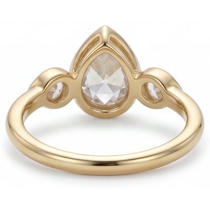 Diamond 3-Stone Ring 1.50-ct 14 Karat Yellow Gold – profile view