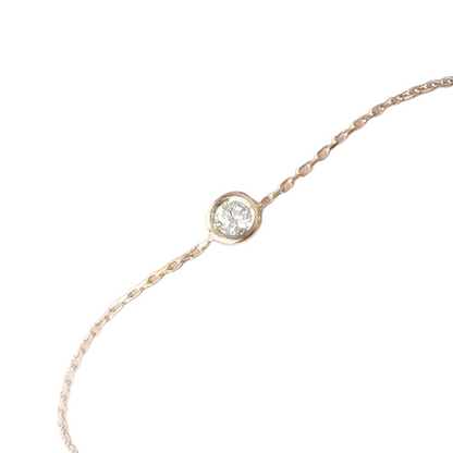 Lab Grown Diamond Bracelet Bezel Setting 1 Carat Yellow Gold Women Jewelry