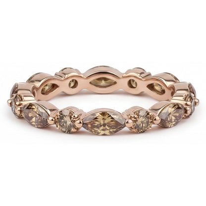 Eternity Band 14K Rose Gold with Diamond – side view