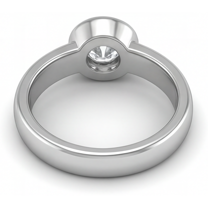 Round Brilliant Diamond ring in 14K White Gold – top view