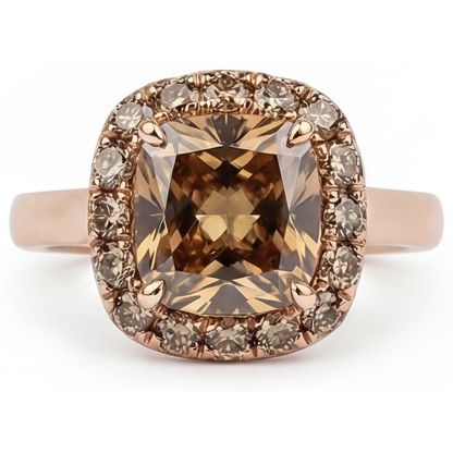 Halo Ring 14 Karat Rose Gold with Diamond – main view