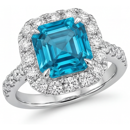 Asscher Diamond ring in 14K White Gold – main view