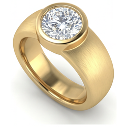 14K Yellow Gold Diamond Men's Ring – 1.50-ct Round Cut
