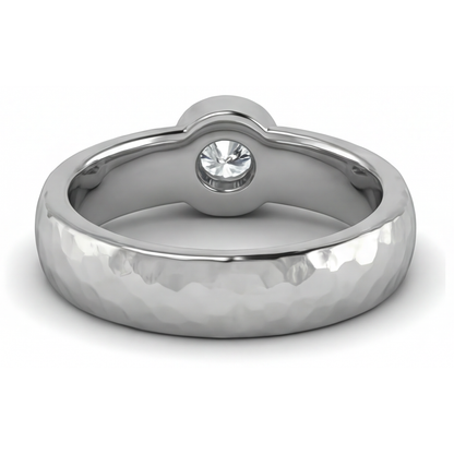 Round Cut Diamond ring in 14K White Gold – back view