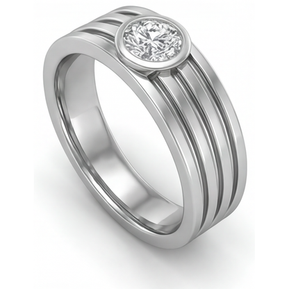 Authentic Diamond Mens Ring – side view