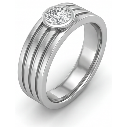 Round Brilliant Diamond ring in 14K White Gold – angle view