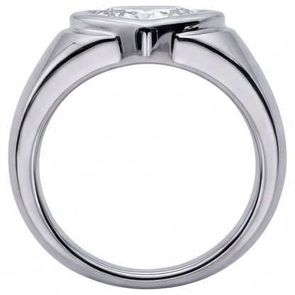 Heart Cut Diamond ring in 14K White Gold – profile view