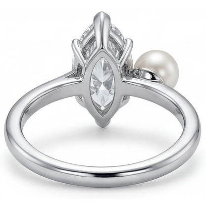 Authentic Diamond Single Stone Ring – profile view